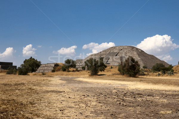 Foto stock: Pirâmides · pirâmide · sol · México · ver · lua