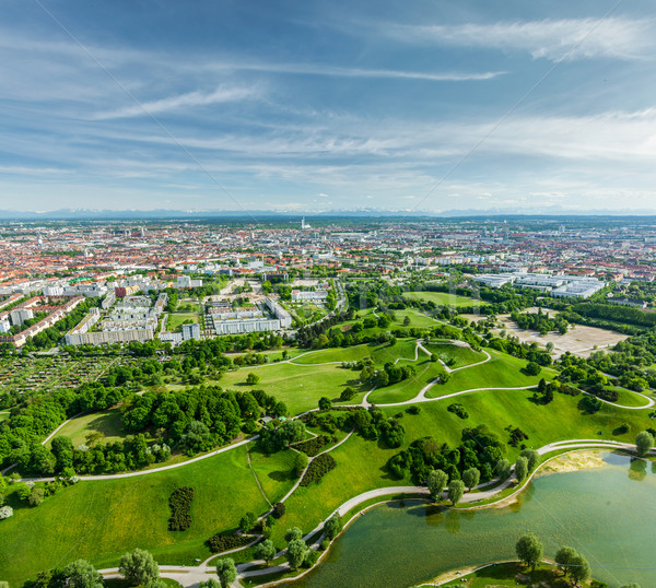 Luchtfoto München Duitsland toren huis gras Stockfoto © dmitry_rukhlenko