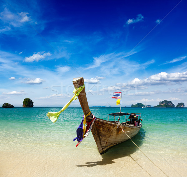 Long tail boat on beach, Thailand Stock photo © dmitry_rukhlenko