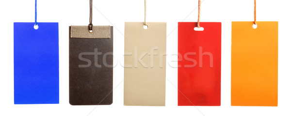 Stock photo: Set of colorful paper tags isolated