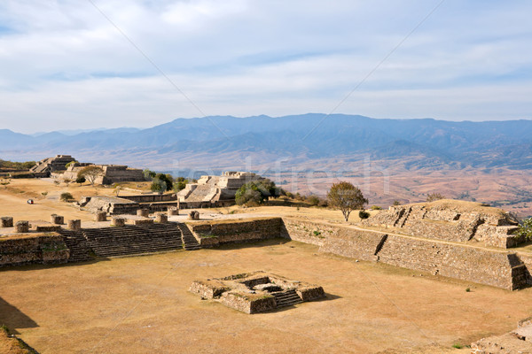 Ancient ruins on plateau Monte Alban in Mexico  Stock photo © dmitry_rukhlenko