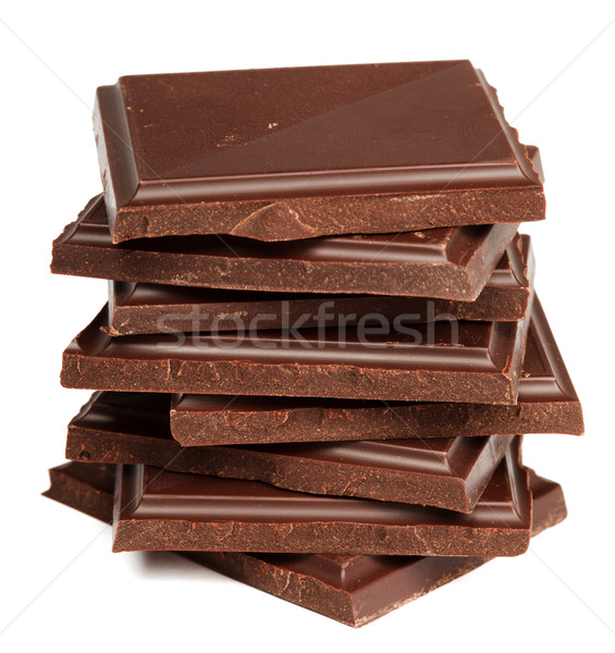 Stack of dark chocolate isolated Stock photo © dmitry_rukhlenko
