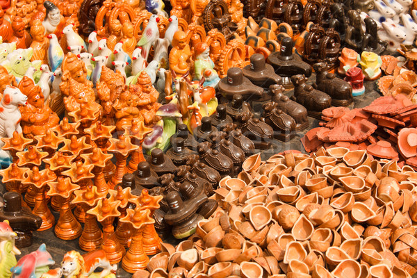 Clay toys and accessories for pooja (temple worship). Tiruvannam Stock photo © dmitry_rukhlenko