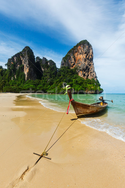 Longo cauda barco praia Tailândia praia tropical Foto stock © dmitry_rukhlenko