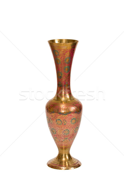 Latão vaso isolado branco textura retro Foto stock © dmitry_rukhlenko