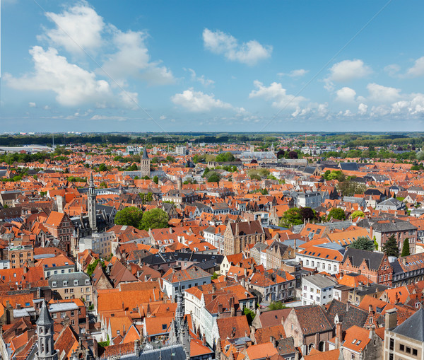 Aerial view of Bruges (Brugge), Belgium Stock photo © dmitry_rukhlenko