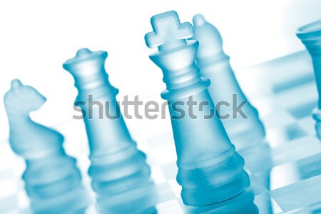 [[stock_photo]]: Verre · échecs · échiquier · succès · blanche · jouer