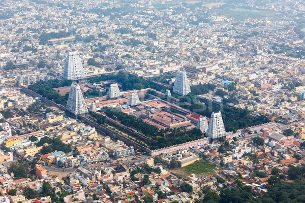 Hindu temple and indian city aerial view Stock photo © dmitry_rukhlenko