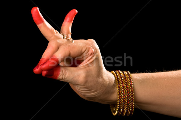 Katakamukha hasta of indian dance Bharata Natyam Stock photo © dmitry_rukhlenko