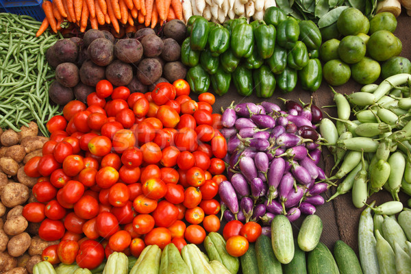 Gemüsemarkt Indien unterschiedlich Gemüse Essen Supermarkt Stock foto © dmitry_rukhlenko