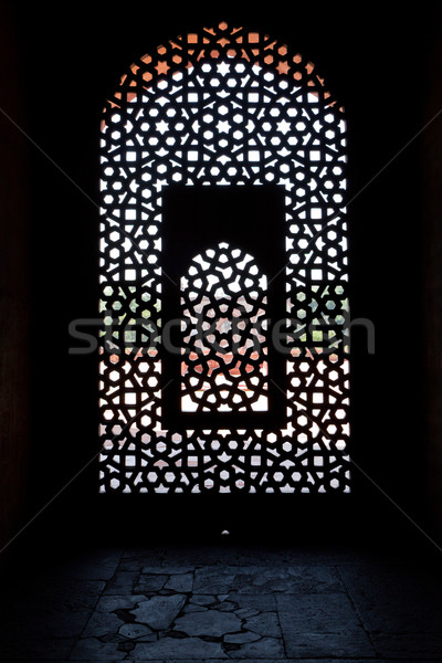 Marble carved screen window at Humayun's Tomb, Delhi  Stock photo © dmitry_rukhlenko