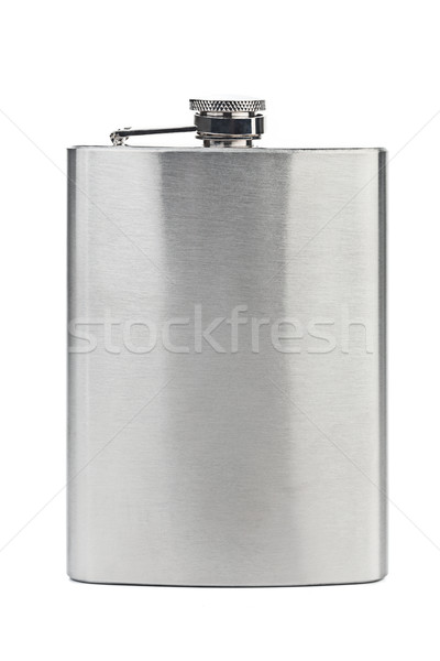 Stock photo: Stainless hip flask