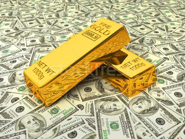 Gold bars on dollars Stock photo © dmitry_rukhlenko