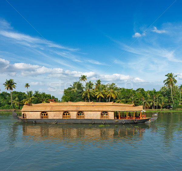 Houseboat on Kerala backwaters, India Stock photo © dmitry_rukhlenko