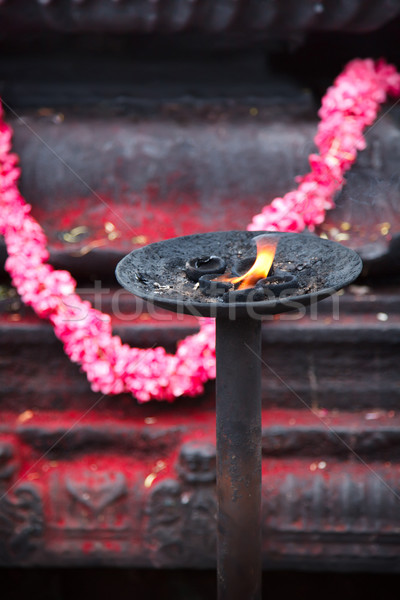 Burning flame in Hindu temple Stock photo © dmitry_rukhlenko