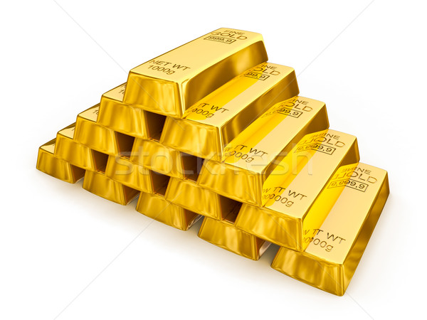 Arany rácsok piramis izolált siker fehér Stock fotó © dmitry_rukhlenko