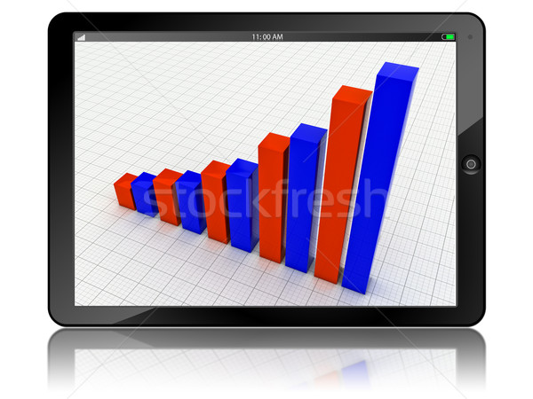 Stock photo: Tablet PC with business graph