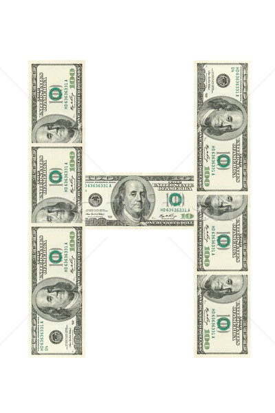 Lettre h dollars isolé blanche papier lettre [[stock_photo]] © dmitry_rukhlenko