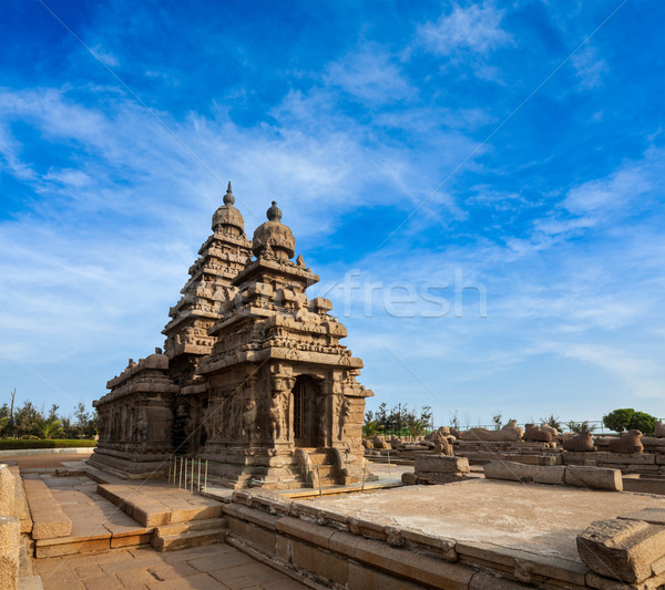Shore temple - World  heritage site in  Mahabalipuram, Tamil Nad Stock photo © dmitry_rukhlenko