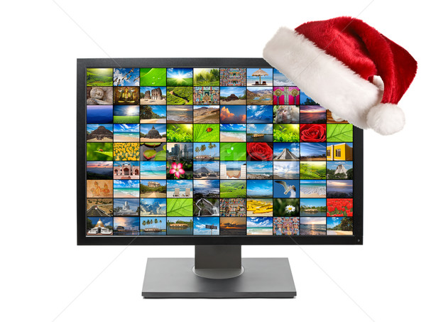 Karácsony televízió internet technológia számítógépek hálózat Stock fotó © dmitry_rukhlenko
