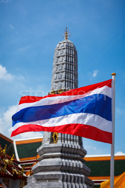 Thailand flag and Buddhist temple Stock photo © dmitry_rukhlenko