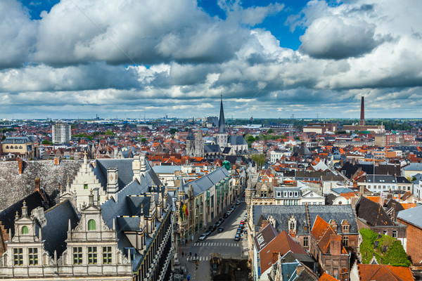 Widok z lotu ptaka Belgia miasta domu miejskich architektury Zdjęcia stock © dmitry_rukhlenko