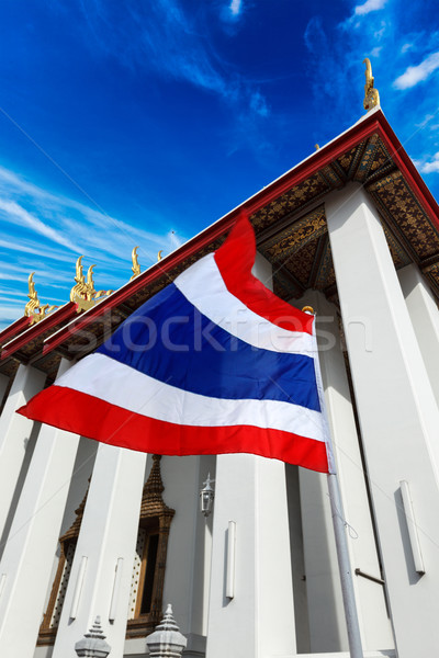 Thailand flag and Buddhist temple Stock photo © dmitry_rukhlenko