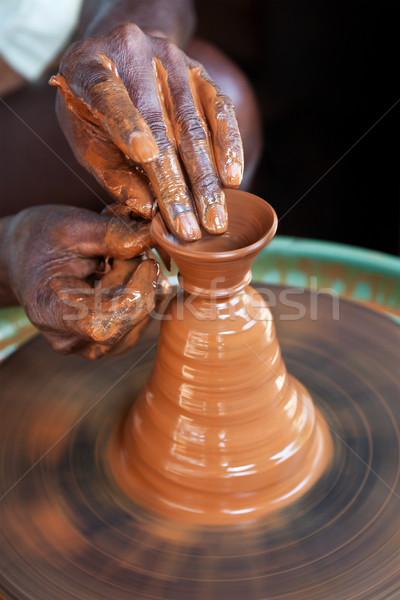 Vase Hände Arbeit Körper Künstler Stock foto © dmitry_rukhlenko