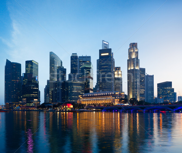 Singapore skyline in evening Stock photo © dmitry_rukhlenko