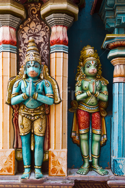 Hanuman statues in Hindu Temple. Sri Ranganathaswamy Temple. Tir Stock photo © dmitry_rukhlenko