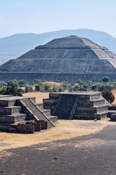 [[stock_photo]]: Pyramides · pyramide · soleil · Mexique · vue · lune