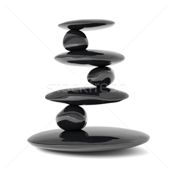 Stock fotó: Zen · kövek · egyensúly · izolált · fehér · béke