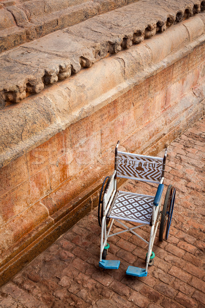Public wheelchair. Brihadishwarar Temple entrance, Thanjavur Stock photo © dmitry_rukhlenko