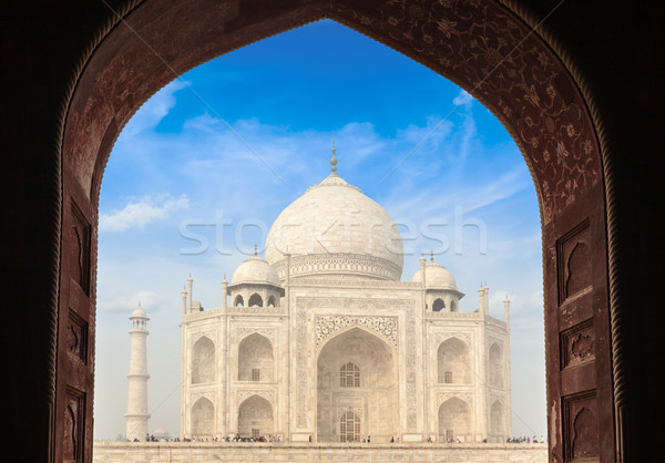 Taj Mahal arco Índia indiano símbolo viajar Foto stock © dmitry_rukhlenko