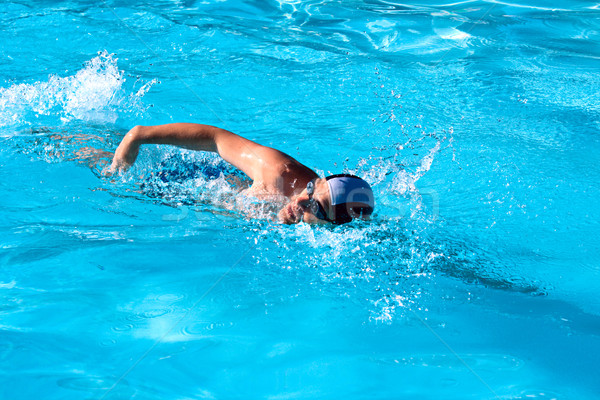 Swimming man Stock photo © dmitry_rukhlenko