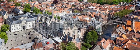 Panorama of aerial view of Bruges (Brugge), Belgium Stock photo © dmitry_rukhlenko