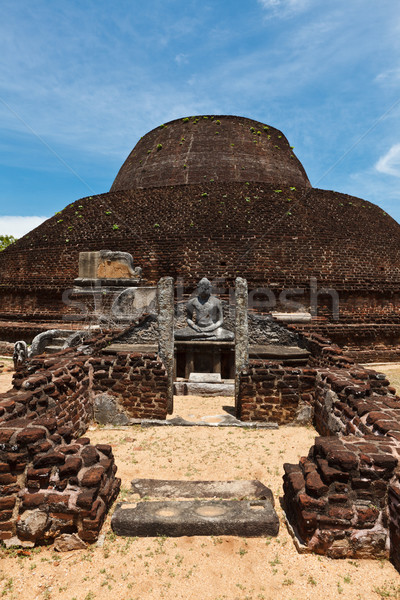 Stock photo: Ancient Buddhist dagoba (stupe) Pabula Vihara.  Sri Lanka