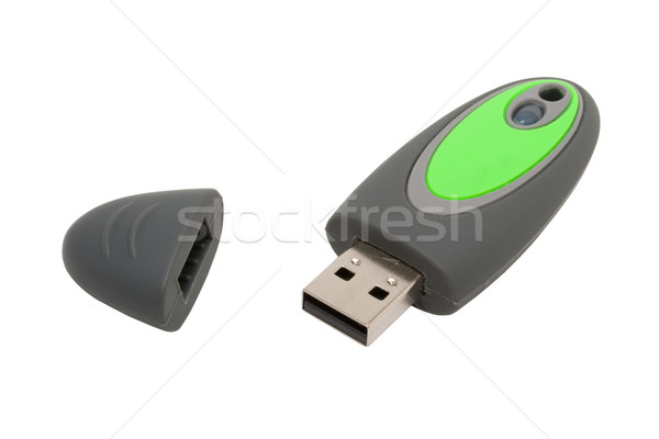 Usb lecteur flash caoutchouc isolé blanche [[stock_photo]] © dmitry_rukhlenko