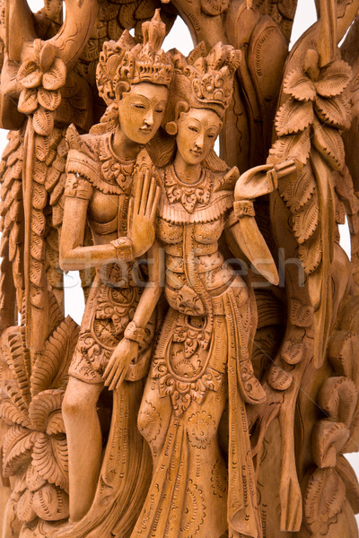 Rama and his wife Sita wood carving Stock photo © dmitry_rukhlenko