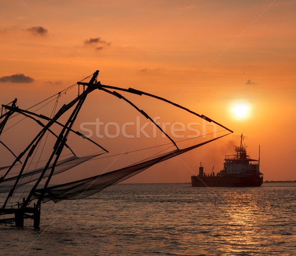 китайский закат Индия современных судно форт Сток-фото © dmitry_rukhlenko