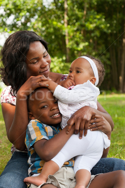 African fericit de familie fericit mixt familie nice Imagine de stoc © DNF-Style