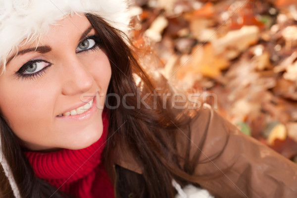 Morena nina feliz agradable tiempo parque Foto stock © DNF-Style