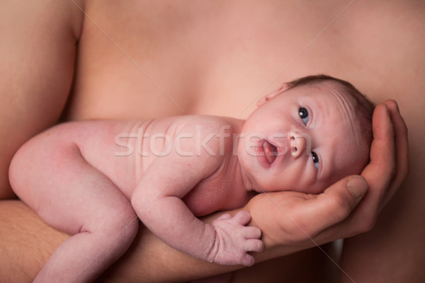 Recém-nascido menina braço feliz menina semana Foto stock © DNF-Style