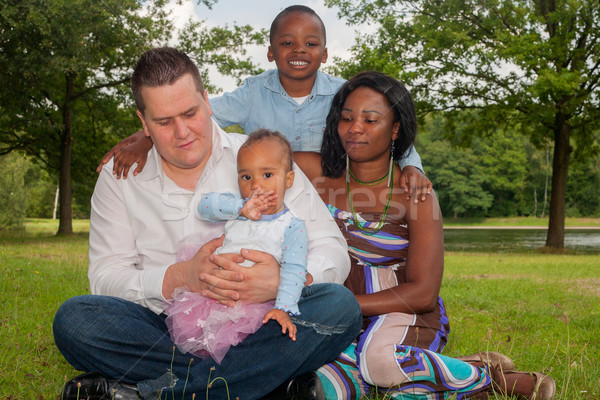 Stock photo: Happy mixed family