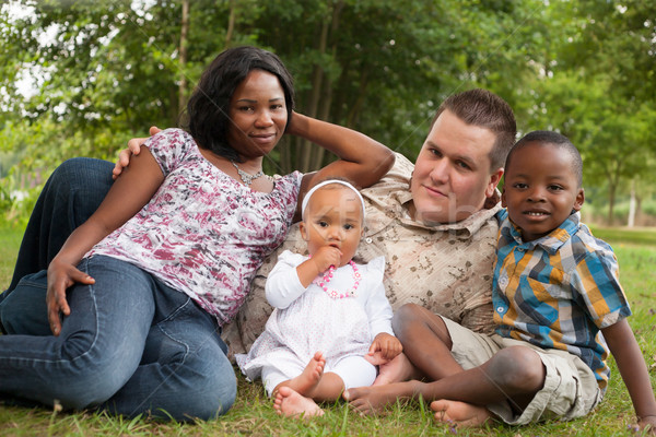 Multicultural família feliz feliz misto família bom Foto stock © DNF-Style
