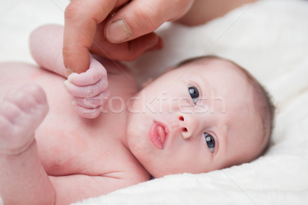 Dedo feliz recém-nascido menina semana velho Foto stock © DNF-Style