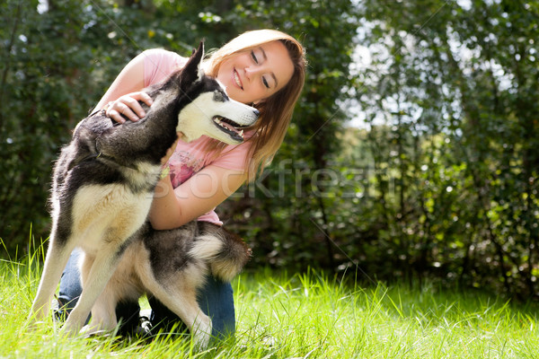 Girl and her husky Stock photo © DNF-Style