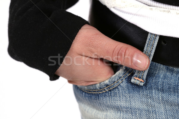 стороны джинсов макроса кармана текстуры моде Сток-фото © dnsphotography