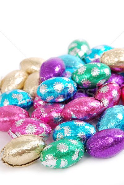 пасхальных яиц шоколадом белый Пасху весны продовольствие Сток-фото © dnsphotography