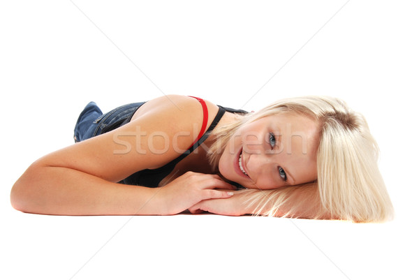 Blond laying down Stock photo © dnsphotography